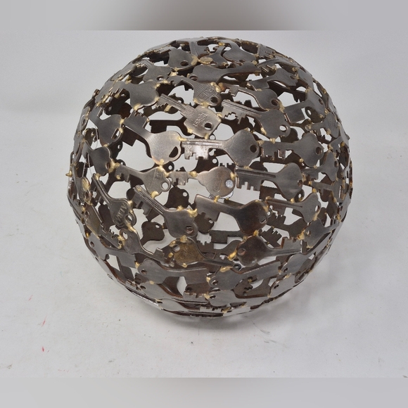 Metal Key Sphere Sculpture - Picture 4 of 4